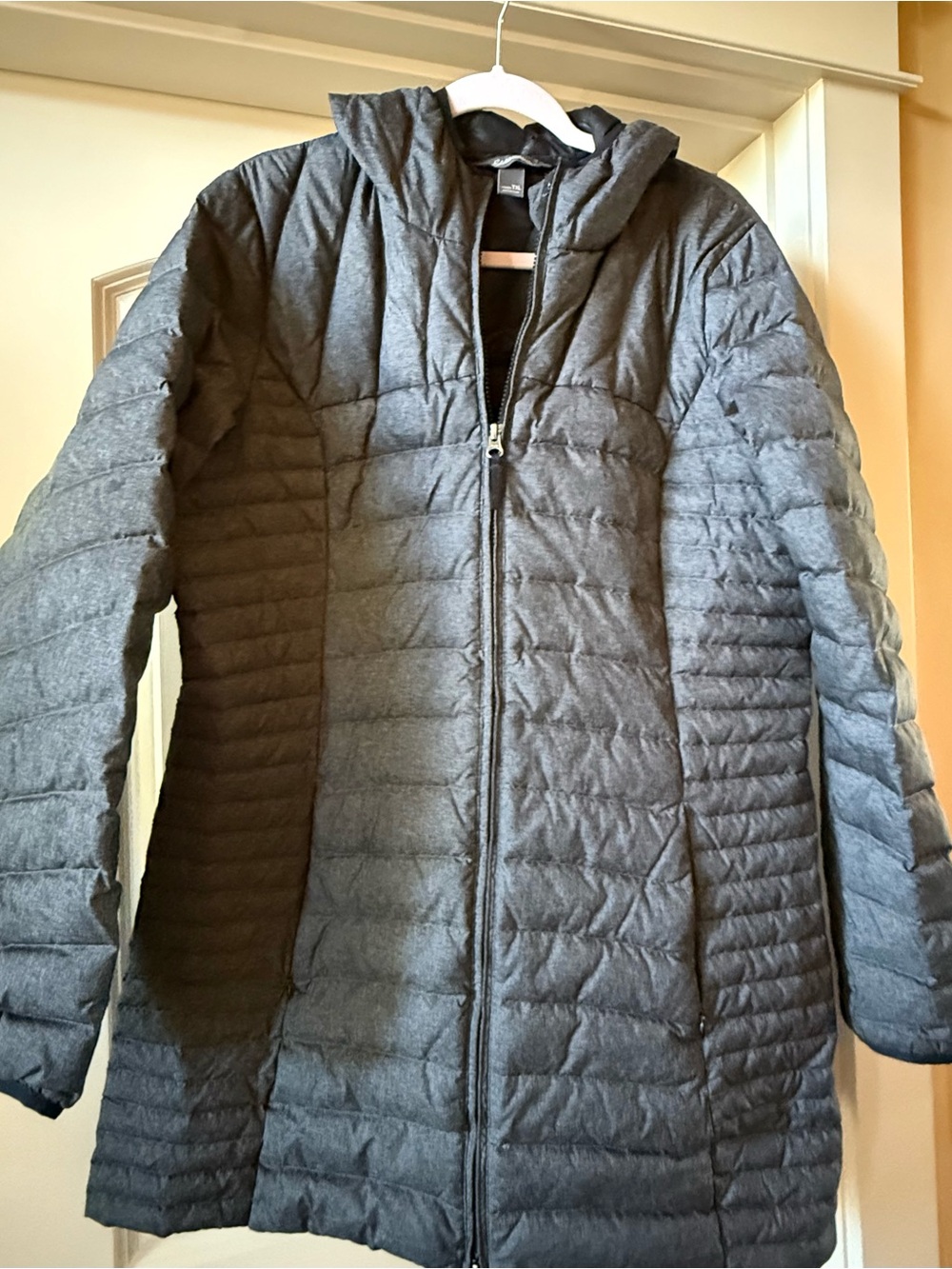 Eddie Bauer Woman’s XLT Down Quilted Hooded Puffer Parka Dark Gray Jacket Coat